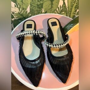 White House black market jewel diamond flats